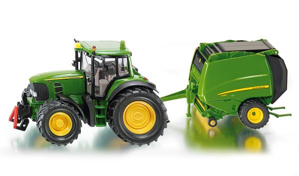 siku 1665 traktor john deere z prasą    trefl