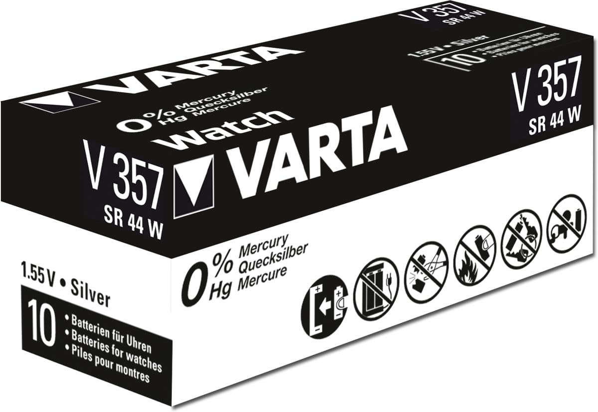 varta bateria v 357/sr44 sw zegarkowa   silver /10/