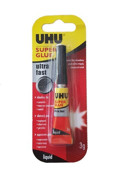 uhu-klej błyskawiczny super glue ultra fast liquid 3g blister