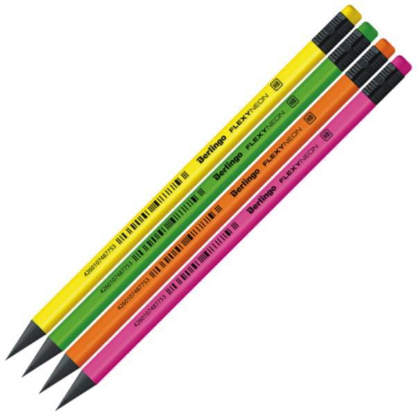 berlingo ołówek hb flexy neon z gumką  zczarnego drewna bp00880 cdc /12/