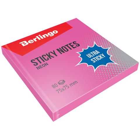 berlingo notes samopoprzylepny 75x75mm  80k neon różowy lsn 39203 cdc /12/