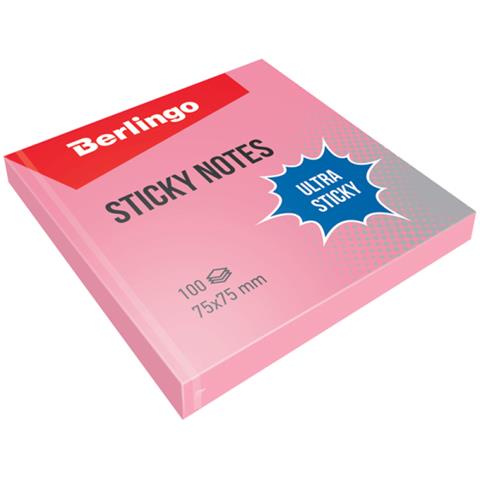 berlingo notes samopoprzylepny 75x75mm  100k pastelowy różowy lsn 39207 cdc /12/