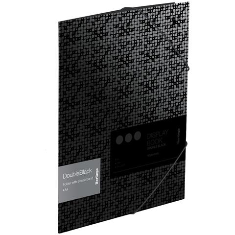 BERLINGO TECZKA PP A4 Z GUMKĄ CZARNA ZE WZOREM  FB4_A4701