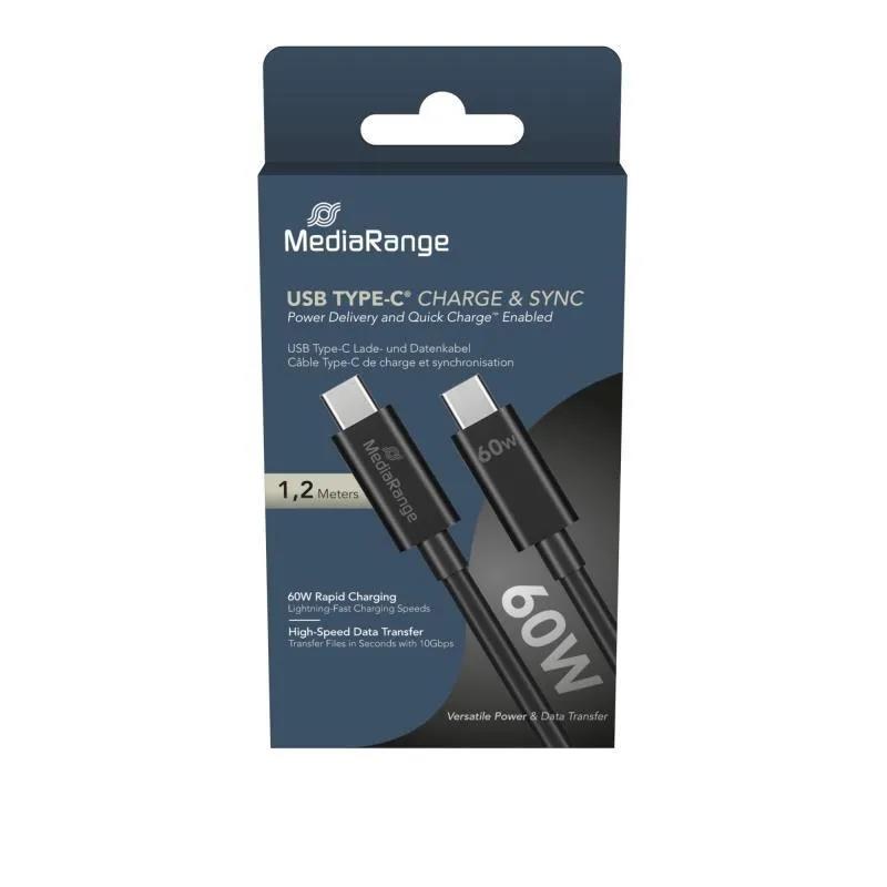 KABEL, USB-C, 60W MAX, 5GBIT/S, 1.2M, CZARNY PBS