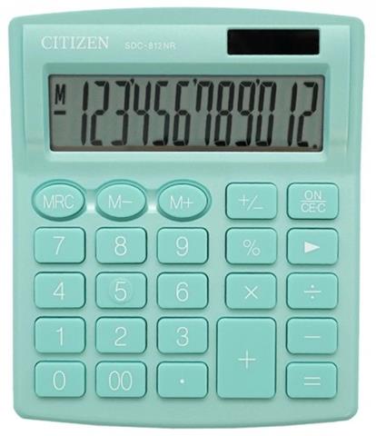 KALKULATOR CITIZEN SDC-812NRGRE 12-CYFROWY, 127 X 105 MM, ZIELONY CDC
