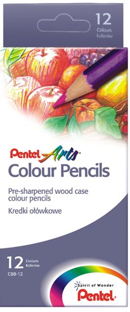 pentel kredki ołówkowe 12 kol. cb8-12