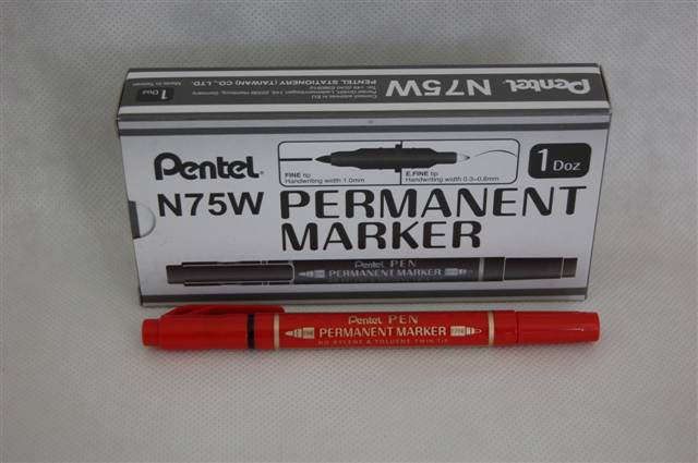 pentel marker cd-r/dvd-r n75w-b czerwony/12/