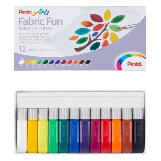PENTEL FARBY 12 KOL.6ML DO TKANIN FFPC1-12 /12/