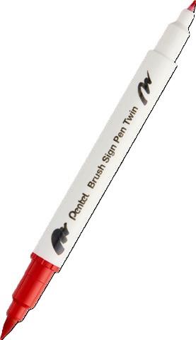 PENTEL PISAK DWUSTRONNY DO KALIGRAFII   SESW30C-T102 CZERWONY
