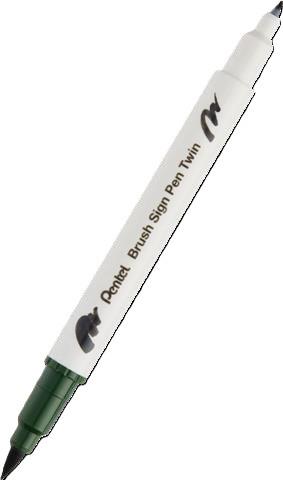 PENTEL PISAK DWUSTRONNY DO KALIGRAFII SESW30C-T115 ZIELONY OLIWKOWY