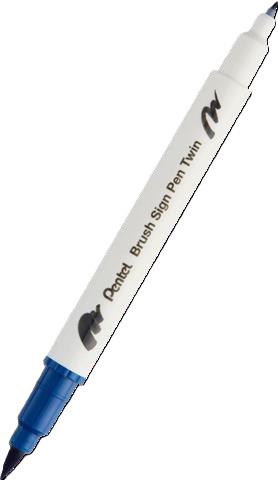PENTEL PISAK DWUSTRONNY DO KALIGRAFII SESW30C-T117 STALOWY NIEBIESKI