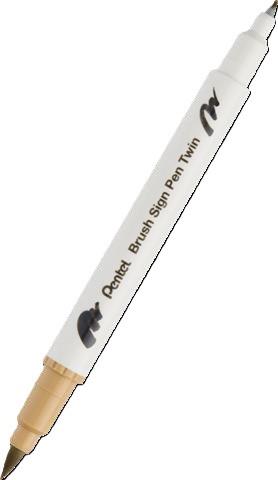PENTEL PISAK DWUSTRONNY DO KALIGRAFII SESW30C-T124 BEŻOWY