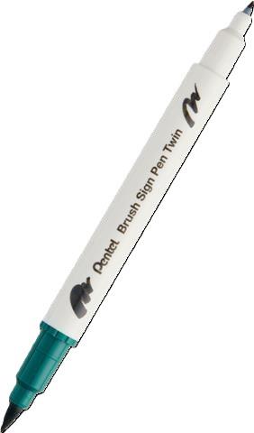 PENTEL PISAK DWUSTRONNY DO KALIGRAFII SESW30C-T125 CIEMNOZIELONY