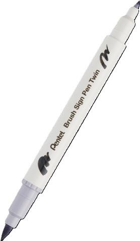 PENTEL PISAK DWUSTRONNY DO KALIGRAFII SESW30C-T126 SREBRNO SZARY