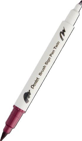 PENTEL PISAK DWUSTRONNY DO KALIGRAFII SESW30C-T128 CIEMNOCZERWONY