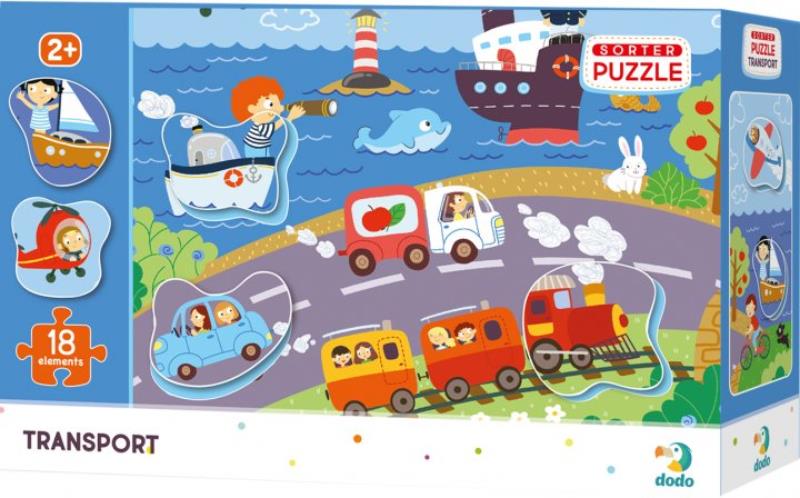 dodo puzzle sorter 18el transport 300158 tm toys