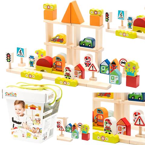 CUBIKA KLOCKI DREWNIANE BUDOWLANE DLA CHŁOPCA 13913