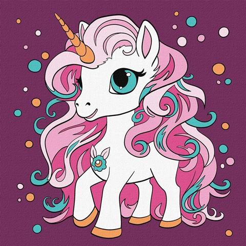 IDEYKA MALOWANIE PO NUMERACH 25X25CM JEDNOROŻEC KHO6108