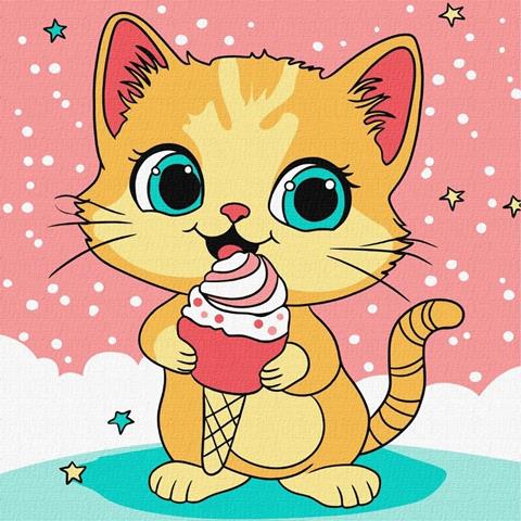 IDEYKA MALOWANIE PO NUMERACH 25X25CM MALINOWE LODY KHO6260