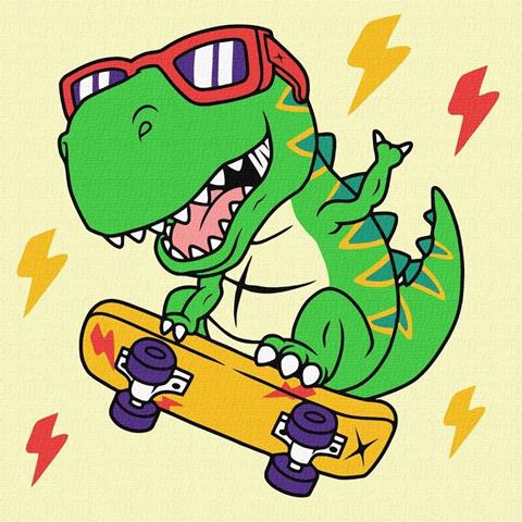 IDEYKA MALOWANIE PO NUMERACH 25X25CM FAJNY DINOZAUR KHO1199