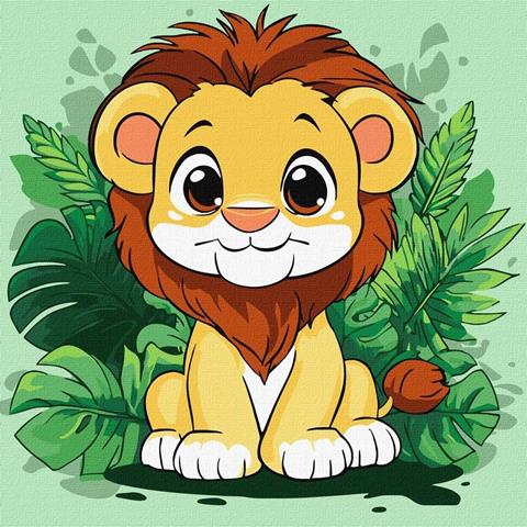 IDEYKA MALOWANIE PO NUMERACH 30X30CM WESOŁE LWIĄTKO KHO1272