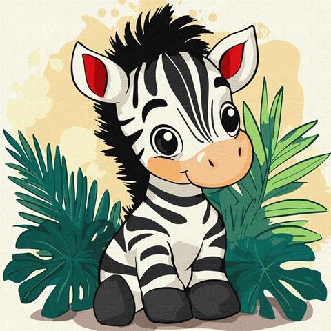 IDEYKA MALOWANIE PO NUMERACH 30X30CM WESOŁA ZEBRA KHO1273