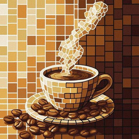 IDEYKA MALOWANIE PO NUMERACH 30X30CM WITRAŻ KAWA KHO5166