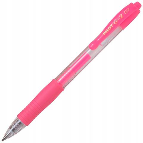 pilot długopis żelowy g-2 0.7mm neonowy różowy wpc
