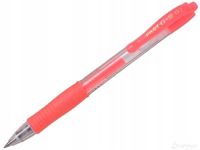 pilot długopis żelowy g-2 0.7mm neonowy czerwony wpc