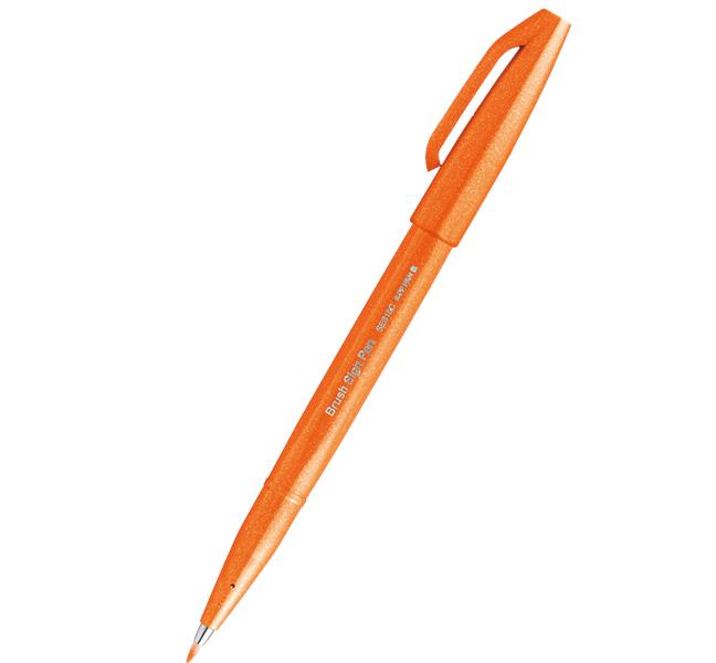 PENTEL PISAK BRUSH SIGN PEN DO KALIGRAFII SES15C-E2 POMARAŃCZOWY /10/