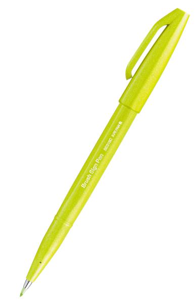 PENTEL PISAK BRUSH SIGN PEN DO KALIGRAFII SES15C-K2 LIMONKOWY /10/