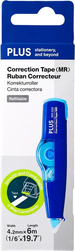 PENTEL-PLUS KOREKTOR W TAŚMIE 4,2mmx6m NIEBIESKI 49-183 WH-634 /10/