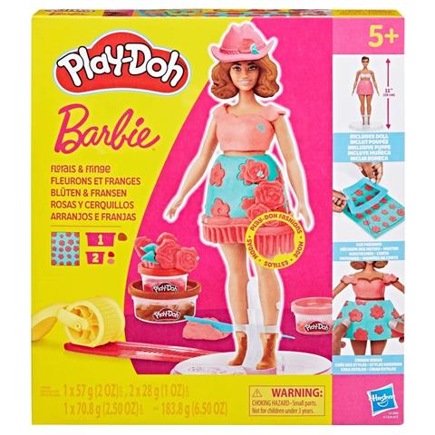 HASBRO PLAY-DOH CIASTOLINA ZESTAW BARBIE FASHIONISTA FRĘDZLE I KWIATY