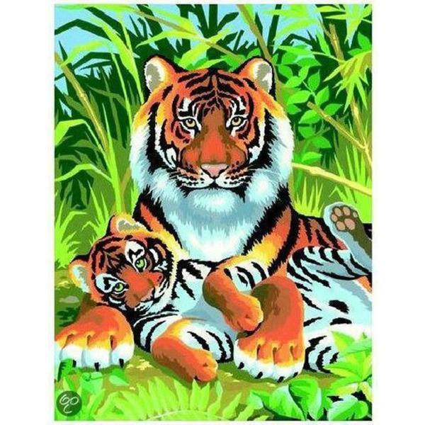 sequin art malowanie po numerach tygrysy 20x33cm 0029