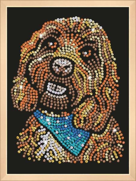 sequin art cekinowy obrazek spaniel 25x34cm 2220