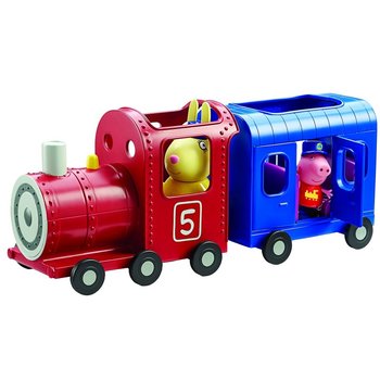 **tm toys peppa-pociąg peppy z wagonikiem+ figurki 06152