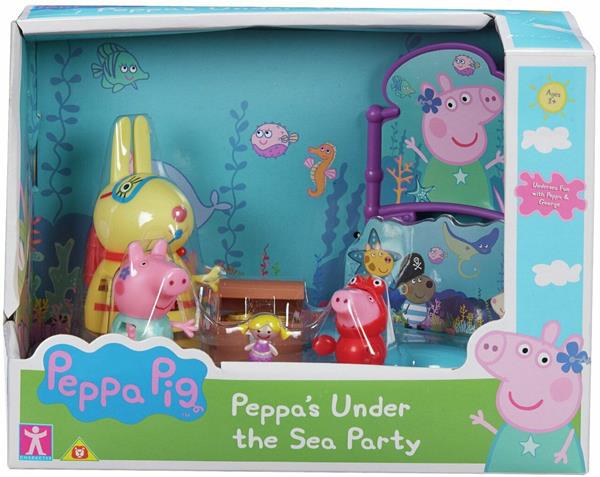 TM TOYS PEPPA-ZESTAW PODWODNY ŚWIAT 3 FIGURKI + AKCESORIA 07172