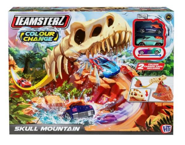 teamsterz tor samochodowy szkielet dinozaura skull mountain + 2 autka 1417431   hti