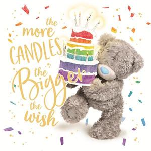 MG-Kartka holograficzna 3D - Miś z tortem