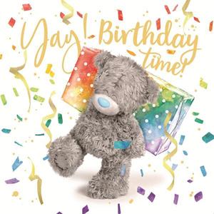 MG-Kartka holograficzna 3D - Miś niosącyprezent