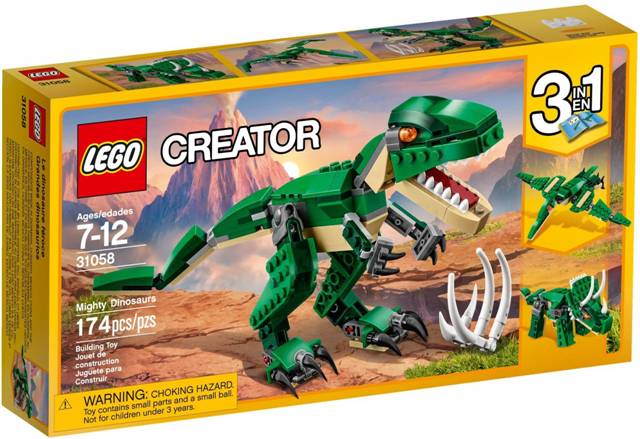 lego creator potężne dinozaury 3w1 31058