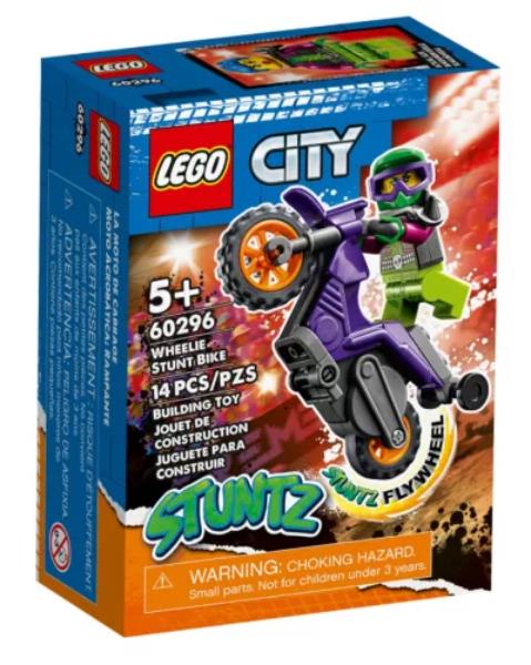 lego city stuntz wheelie na motocyklu kaskaderskim 60296