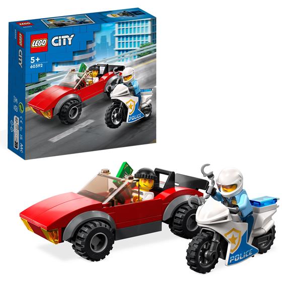 lego city motocykl policyjny pościg za samochodem 60392