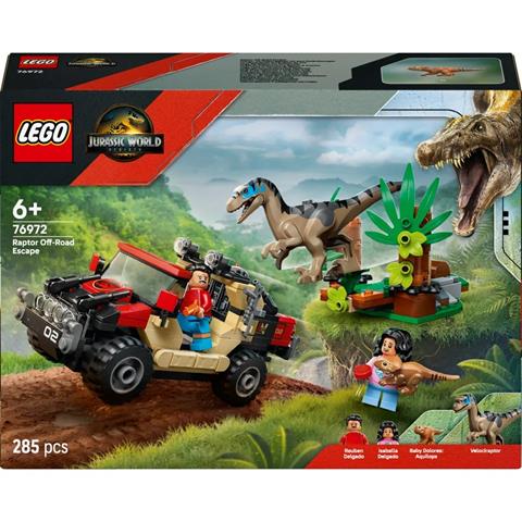 LEGO JURASSIC WORLD 76972 UCIECZKA TERENÓWKA PRZED RAPTOREM