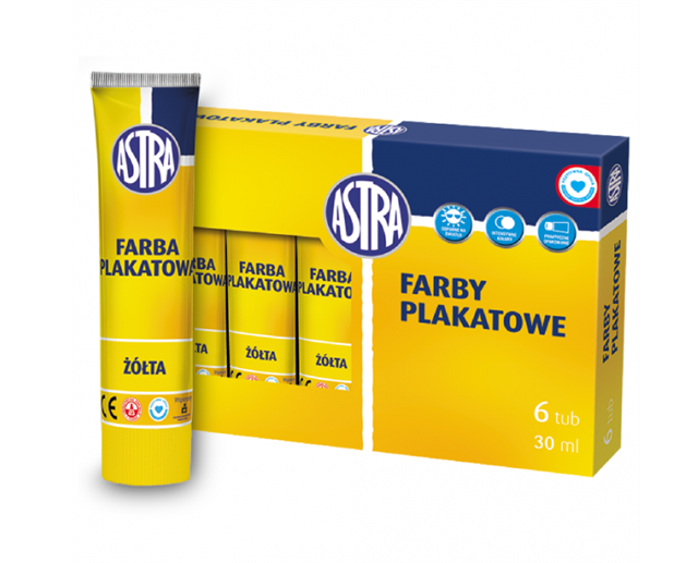 astra farby plakatowe żółta tuba 30ml 83110 915  /6/