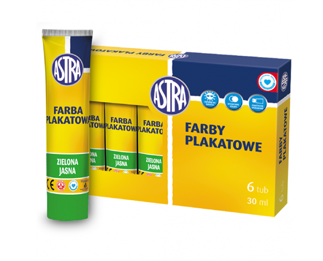 astra farby plakatowe jasno zielona tuba30ml 83 110 910 /6/