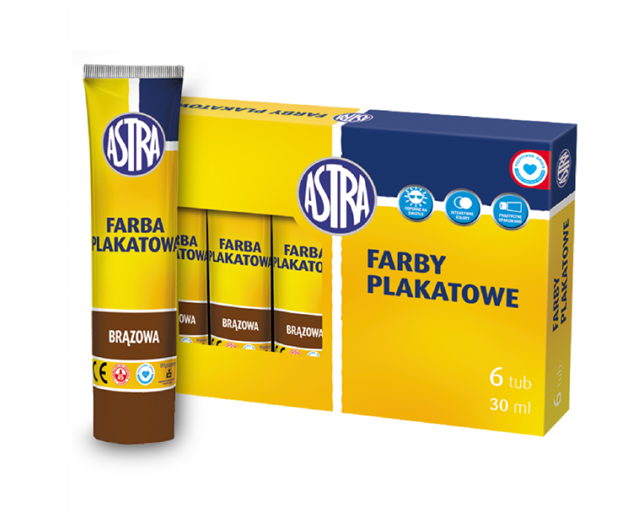 astra farby plakatowe brazowa tuba 30ml /6/