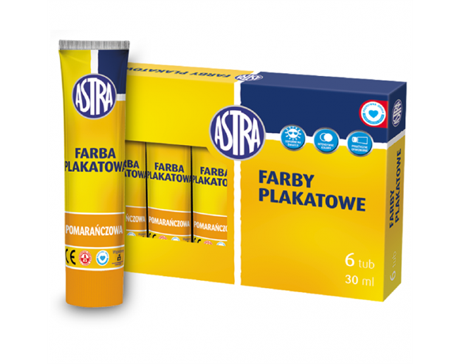 astra farby plakatowe pomaranczowa tuba 30ml 301 107 001 /6/