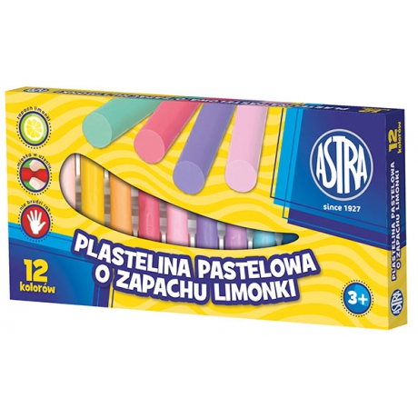 astra plastelina 12kol. pastelowa o zapachu limonki 303 114 001  /5/