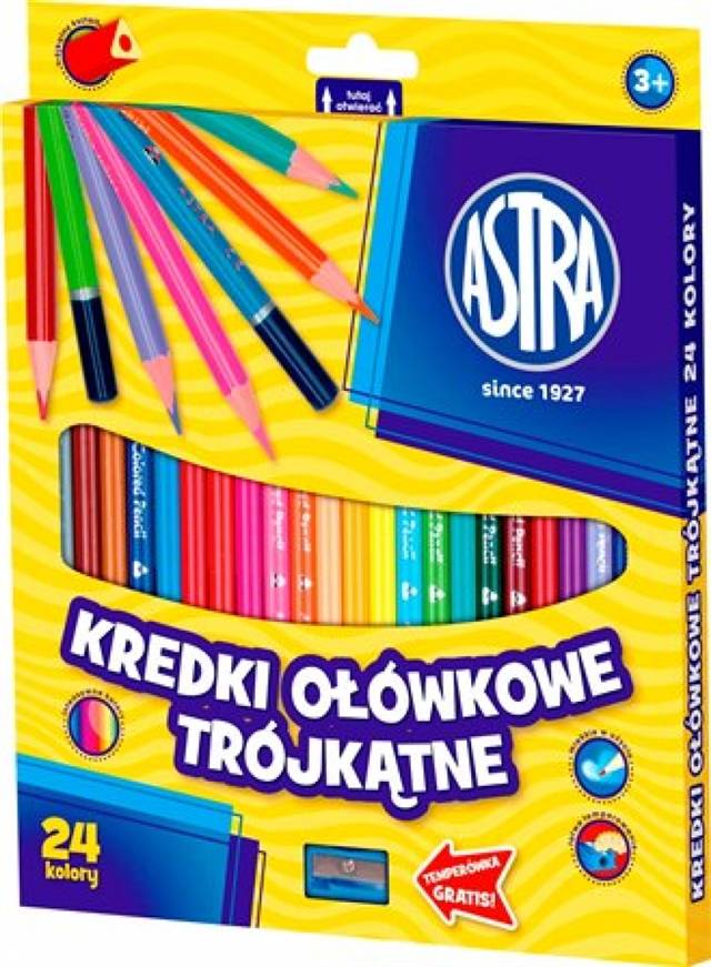 astra kredki ołówkowe 24 kolory trójkątne 312 110 003  /6/